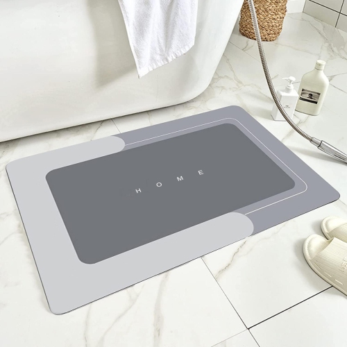 Bathroom Bathtub Mat Strong Absorption and Fast Drying Diatomaceous Earth - LIVINGbasics - Light Grey, 50*80cm