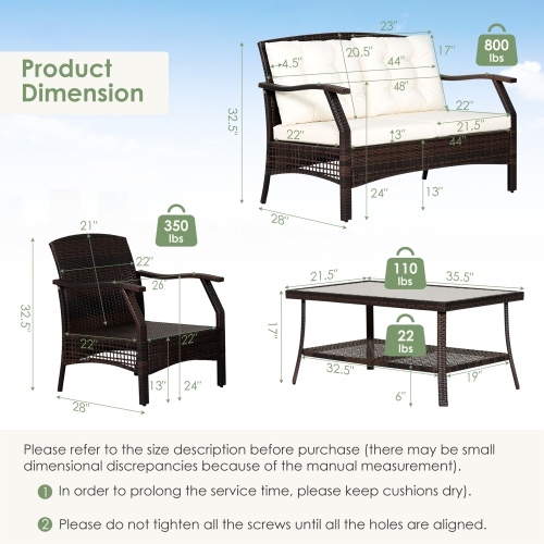 Marque Gymax, ensemble de meubles 8 pièces de salon de patio en rotin ensemble de canapé en osier avec housse étanche