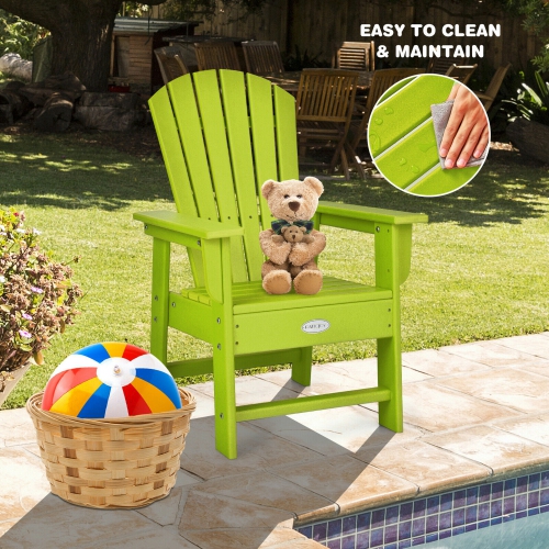 Gymax Set of 2 Kids Patio Adirondack Chair Armchair Weather Resistance Outdoor Chair