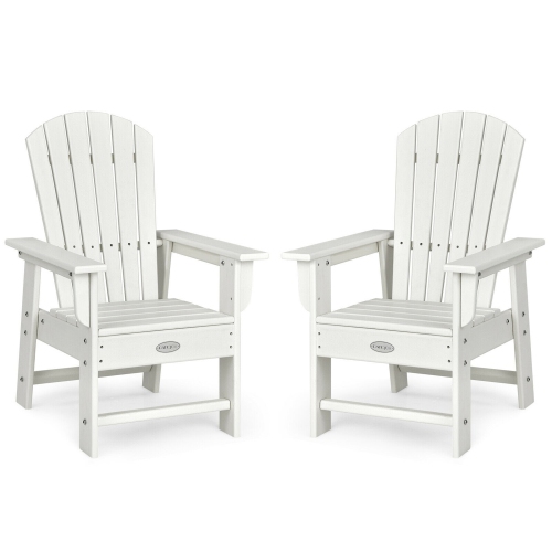 Gymax Set of 2 Kids Patio Adirondack Chair Armchair Weather Resistance Outdoor Chair