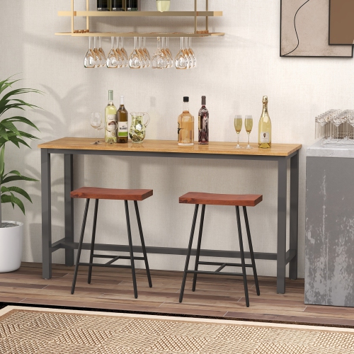 Gymax Saddle-Seat Bar Stool 2 Set Counter Height Bar Stools w/ Curved Seat Surface