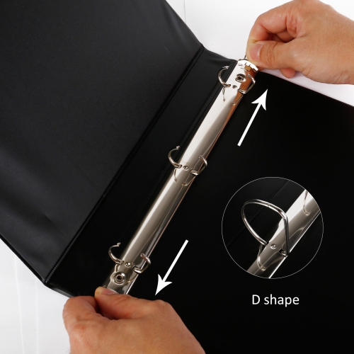 D-Ring Binder, Letter Size, Labor-Saving Design, Black, 1/Pack - Moustache® - 3" D-Ring