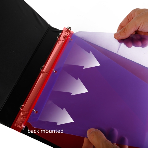 D-Ring Binder, Letter Size, Labor-Saving Design, Black, 1/Pack - Moustache® - 3" D-Ring