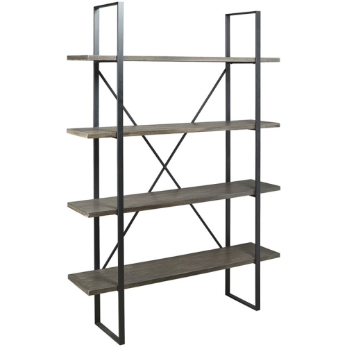 ASHLEY FURNITURE Ashley Gilesgrove 4 Shelf Bookcase In Gray And Black