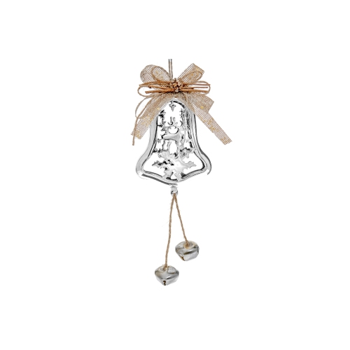 Metal Bell Shaped Ornament With Reindeer - Set of 6