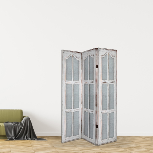 Maison Concepts Double Sided Canvas Screen Arched Window Pane