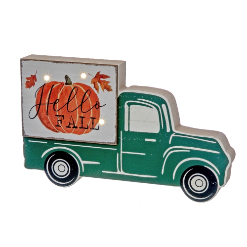 MAISON CONCEPTS INC  Led Wood Truck Block (Hello Fall)