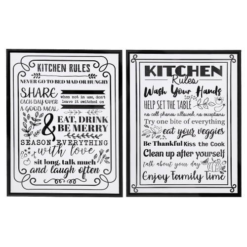 MAISON CONCEPTS INC  Canvas Wall Sign (Kitchen Rules) (16 X 20) (Asstd) - Set Of 2