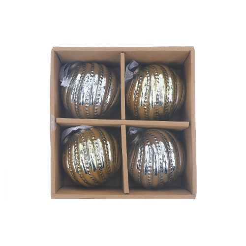 4" Glass Swirl Ornament - Set of 4