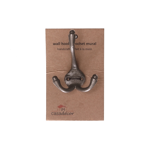 Classic Triple Iron Wall Hook - Set of 4