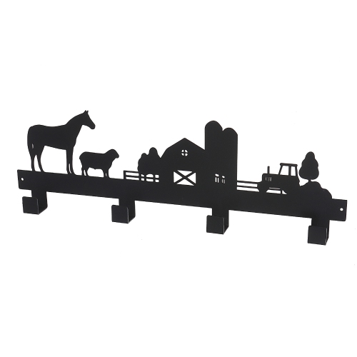 Metal Black 4 Hook Coat Hanger