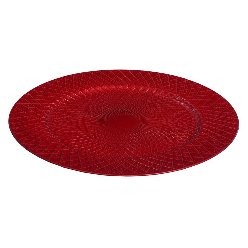 MAISON CONCEPTS INC  Charger Plate (Dotted Diamond) (Red) (13") - Set Of 6