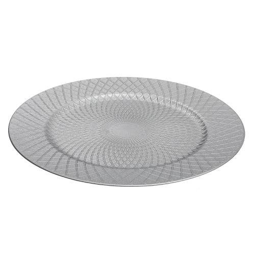 MAISON CONCEPTS INC  Charger Plate (Dotted Diamond) (Silver) (13") - Set Of 6