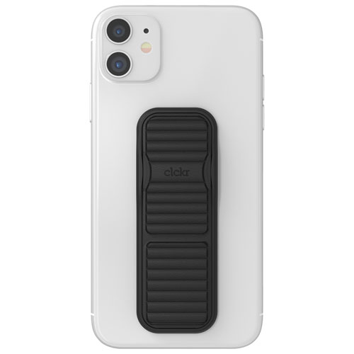 CLCKR Universal Cell Phone Grip & Stand - Pebbled Black