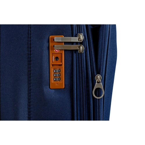 CHAMPS Ensemble de 3 valises à coté souple de la collection "Classic" à 4 roues latérales -Bleu Marine