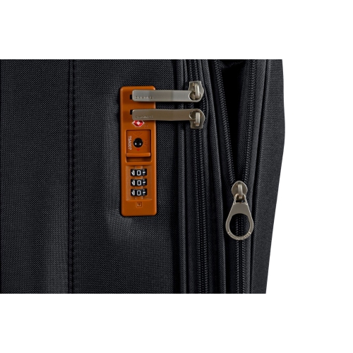 CHAMPS Ensemble de 3 valises à coté souple de la collection "Classic" à 4 roues latérales -Noir