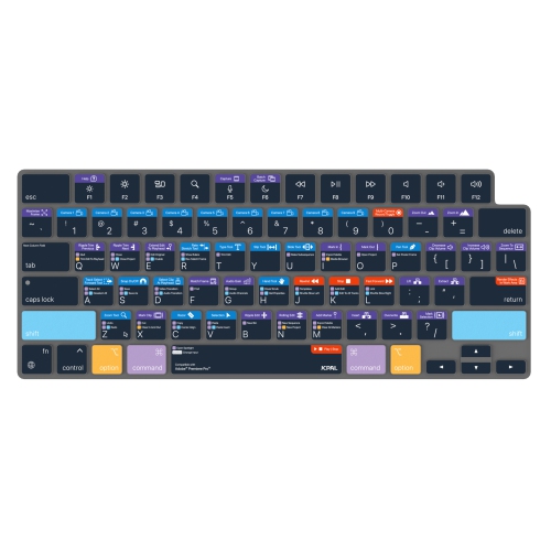 JCPal VerSkin Adobe Premiere Pro Shortcuts Keyboard Protector for MacBook Air 13.6" & MacBook Pro 14" and 16" (M1 2021/ M2 2023 Models)