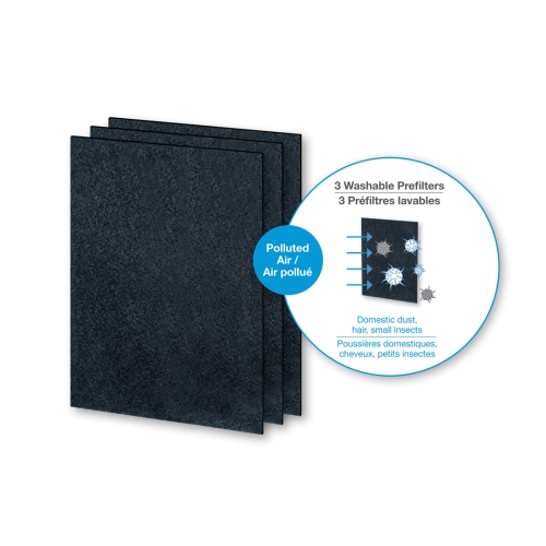 Filtre Airstream 510 UV - Préfiltre de remplacement pour purificateur d'air - Ensemble de 3 préfiltres