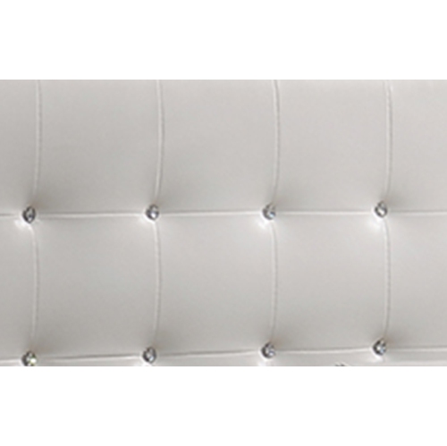 White Faux Leather Diamond Tufted Queen Size Platform Bed