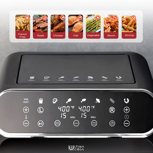 Ultima Cosa Digital Dual Zone Air Fryer - 8L/8.5QT - Black Stainless Steel - Only at Best Buy