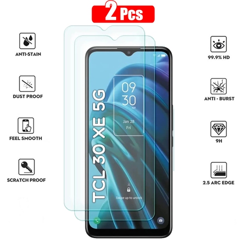 XCRS Tempered Glass for TCL 30 XE 5G 6.5 inch 2022 Screen HD Film 9H Anti-Scratch-Case Friendly, Bubble Free, Haptic Touch Accurate Screen Protector