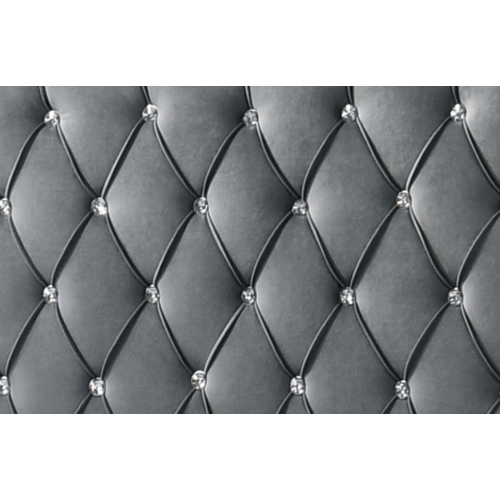 Grey Velvet Contemporary Queen Size Platform Bed