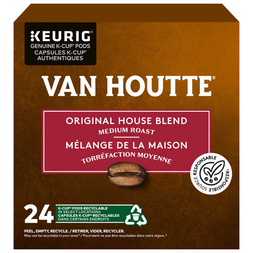 Dosettes K-Cup Mélange de la maison de torréfaction moyenne de Van Houtte - Paquet de 24