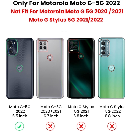 [CS] Étui pour Moto G 5G de Motorola, étui folio en cuir magnétique à rabat avec fente pour carte, noir