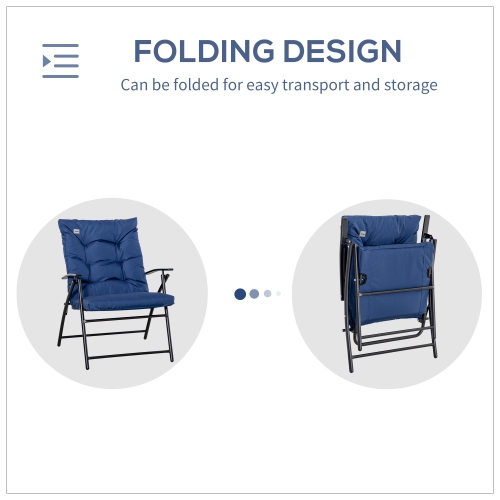 Outsunny Foldable Lounge Chair, Fabric Upholstered Recliner, Outdoor Lounger with Armrest, Metal Frame Camping Beach Chair for Poolside, Deck,