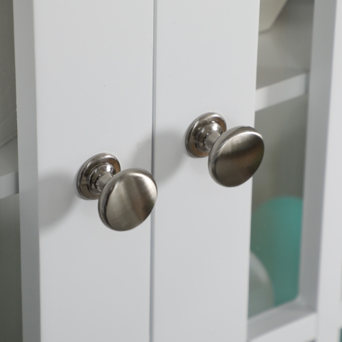 kleankin Modern Wall Mount Bathroom Cabinet, Storage Organizer with 2 Door Cabinet and Open Shelf, White