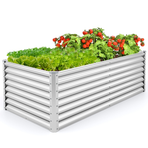 Gymax Raised Garden Bed Large Metal Planter Box Kit for Vegetable Herb 6' x 3' x 2'