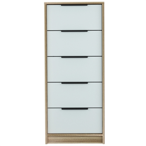 TUHOME Kaia 5 Drawer Dresser Engineered Wood Dressers in Multi-color