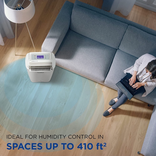 Ivation Smart WIFI Dehumidifier, Compact 19-Pint Desiccant Home Dehumidifier with Drain Hose & Smartphone Control | Ideal for Spaces Up to 410 Sq/Ft