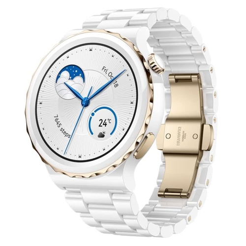 HUAWEI WATCH GT 3 Pro Smartwatch - Fashionable Fitness Tracker and Health Monitoring, Durable Battery, Bluetooth, 43mm, White Ceramic Strap