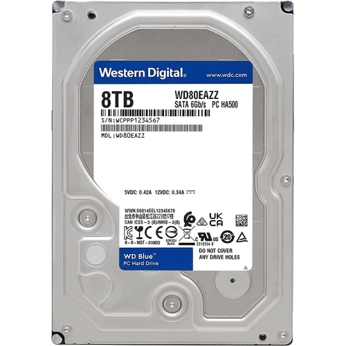 Western Digital 8TB WD Blue PC Hard Drive HDD - 5640 RPM, SATA 6 Gb/s, 128  MB Cache, 3.5