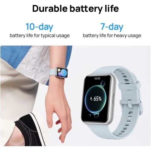 HUAWEI Watch Fit 2 Active - 1.74-inch FullView Display, Bluetooth Calling, 10-day Battery, Healthy Living Management, Quick-Workout Animations, Automatic SpO2 Monitoring, Black