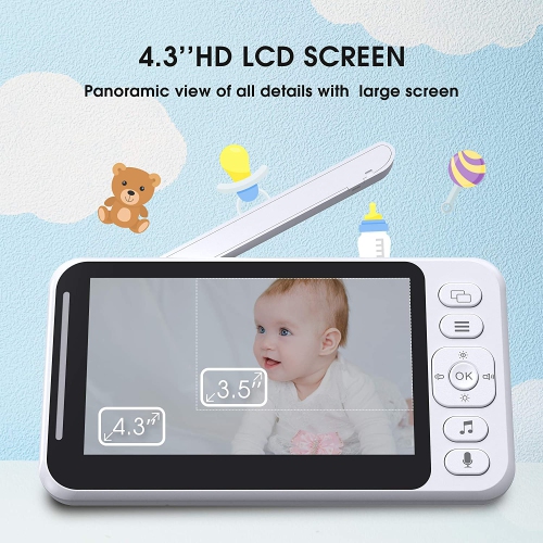 Dragon Touch E40 Video Baby Monitor with Camera and Audio,4.3" Split Screen Baby Camera by DRAGON TOUCH - Open Box condition - Image 3