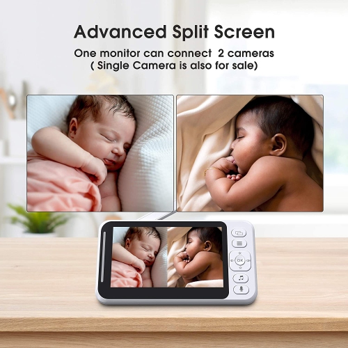 Dragon Touch E40 Video Baby Monitor with Camera and Audio,4.3" Split Screen Baby Camera by DRAGON TOUCH - Open Box condition - Image 4