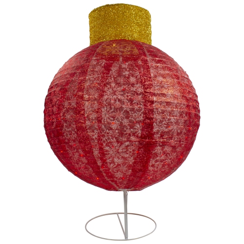 38" LED Lighted Twinkling Red Tinsel Ornament Outdoor Christmas Decoration