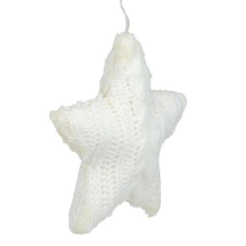 4" Cream Cable Knit Star Christmas Ornament