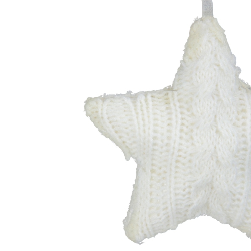 4" Cream Cable Knit Star Christmas Ornament