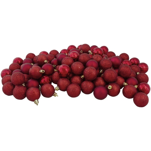 NORTHLIGHT  96Ct Shatterproof 4-Finish Christmas Ball Ornaments 1.5" (35Mm) In Red I love these little ornaments