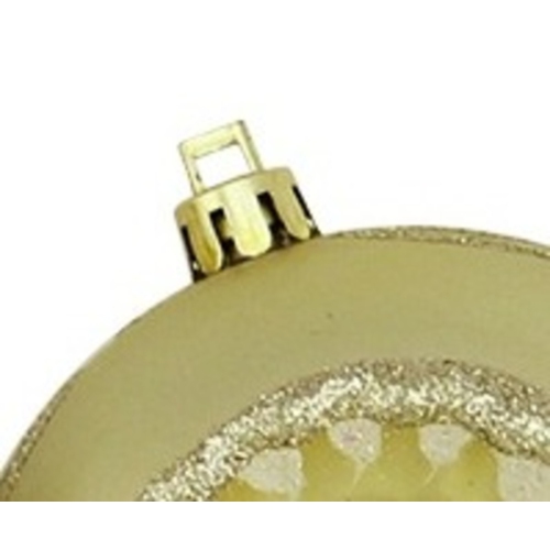 5ct Champagne Gold Retro Reflector Shatterproof Christmas Ball Ornaments 3.25"