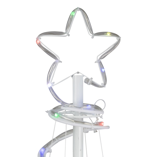 Arbre de Noël d'extérieur en spirale à lumières à DEL multiples qui changent de couleur, 6 pi