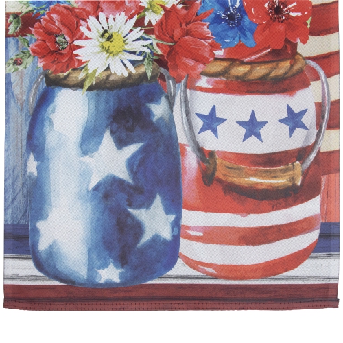 Patriotic Americana Floral Bouquet Outdoor House Flag 28" x 40"