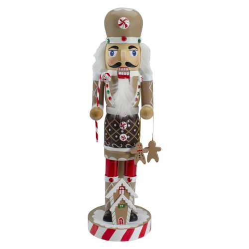 NORTHLIGHT  14" Beige And Wooden Christmas Nutcracker Gingerbread Chef In Red 