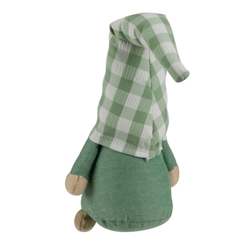 12.25" Spring Gnome with Green Plaid Hat
