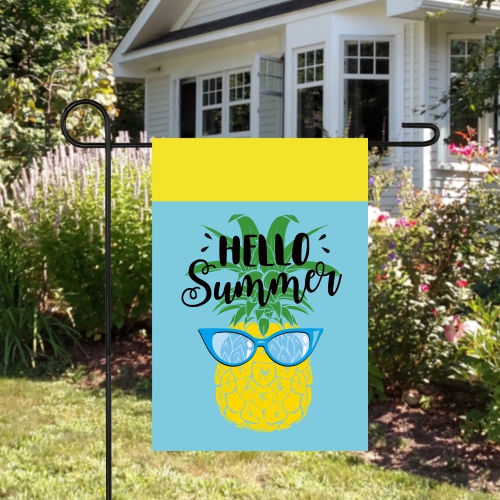 Hello Summer Pineapple Outdoor Garden Flag 12.5" x 18"