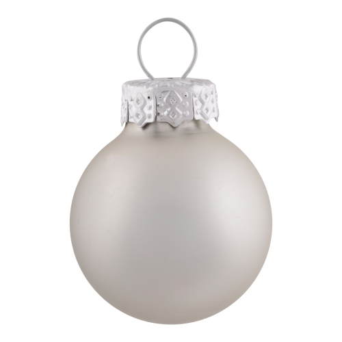 24ct Silver 2-Finish Glass Christmas Ball Ornaments 1"