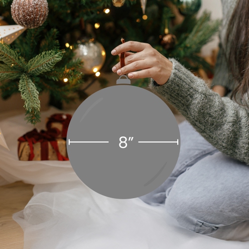 Shiny Champagne Gold UV Resistant Commercial Shatterproof Christmas Ball Ornament 8"